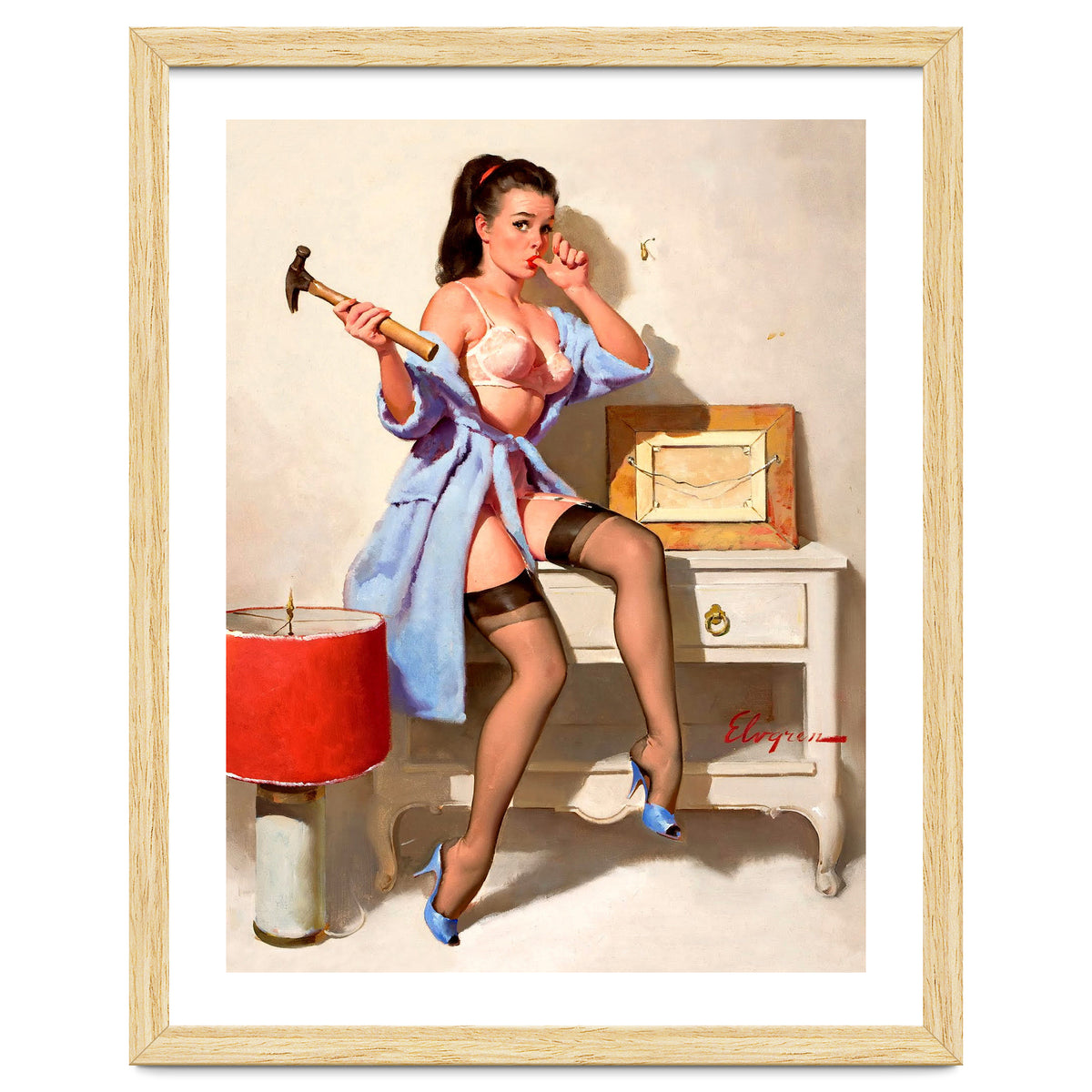 Hot Pinup Girl With A Hammer