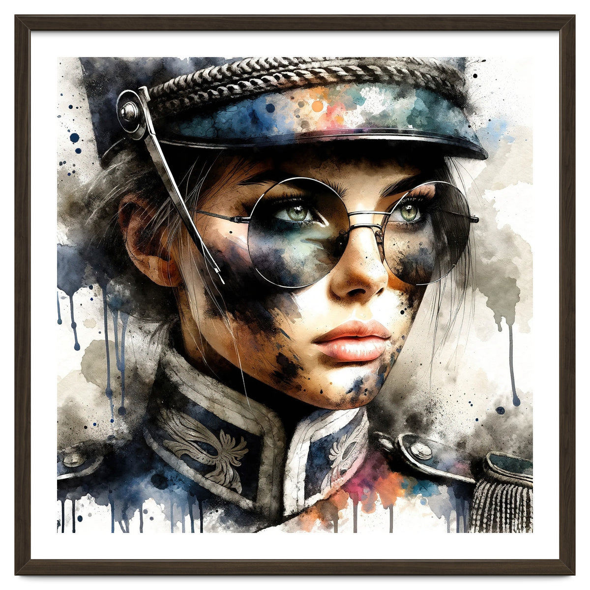 Watercolor Napoleonic Soldier Woman #5