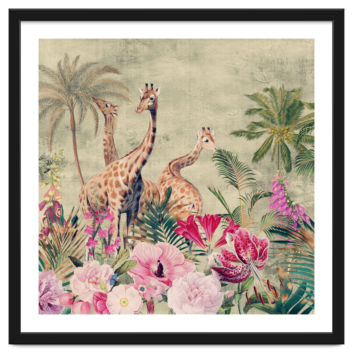 Exotic Vintage African Flower Safari