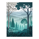 Vibrant Silhouettes in the Misty Teal Highlands (Print Only) thumbnail