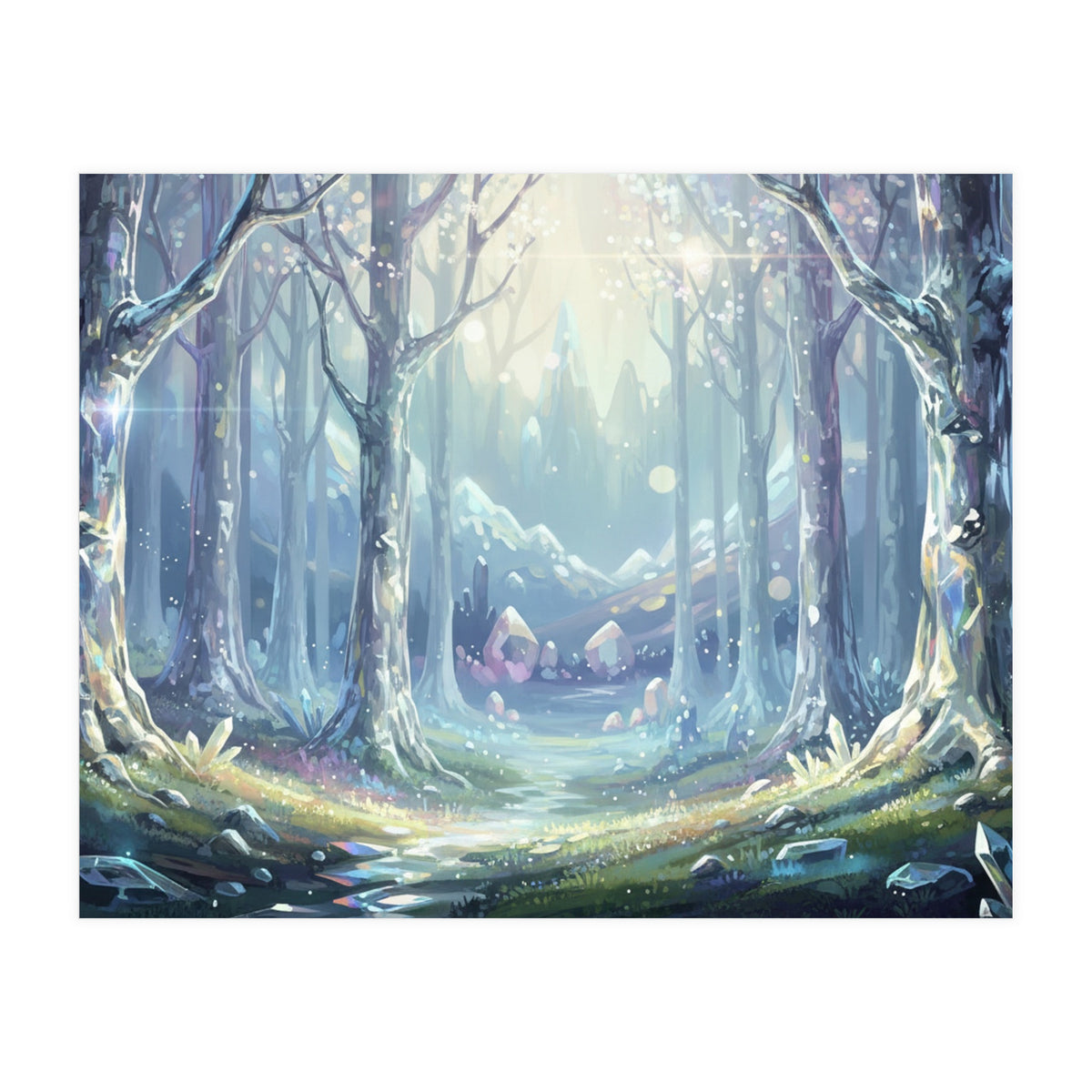 Crystal Forest: Ethereal Fantasy Landscape (Print Only)