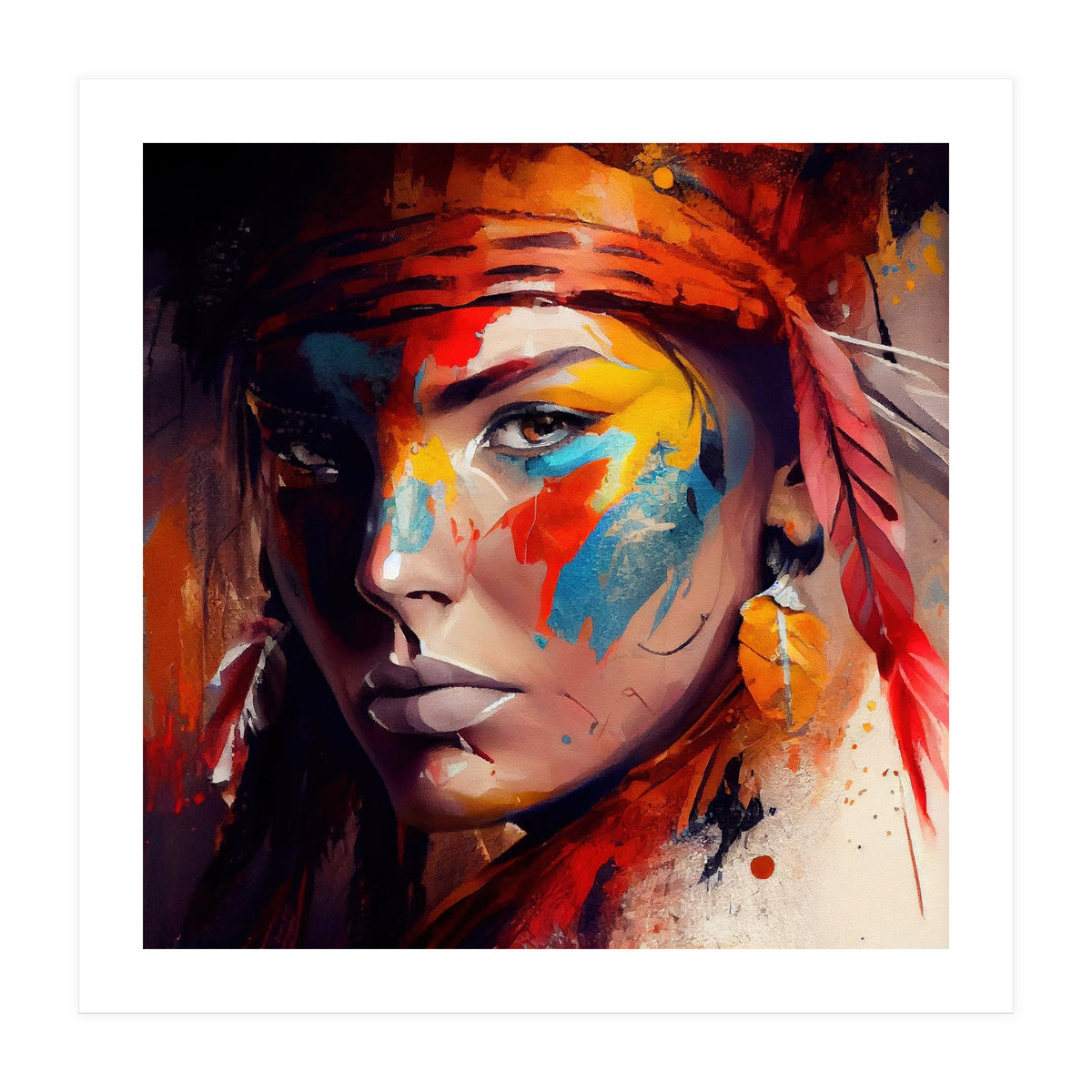 Powerful American Native Woman #4 (Print Only)