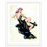 Pinup Girl Posing In Black Dress thumbnail