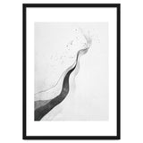 Abstract Black And White Ink Flowing Lines With Splatter thumbnail