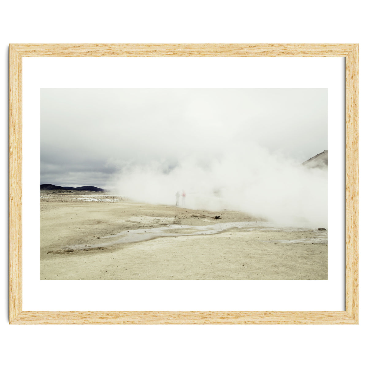 Tourists hidden in the hot spring steam -  Iceland