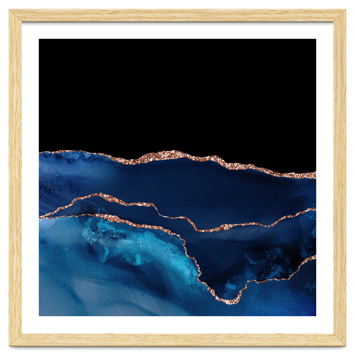 Navy & Rose Gold Agate Texture 07