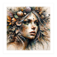 Harvest Crown Druid Woman Portrait (Print Only)