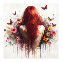 Crimson Butterfly Back Bloom (Print Only)
