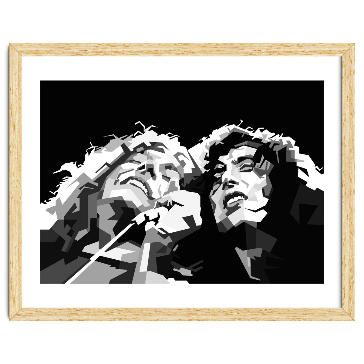 Robert Plant & Jimmy Page Black Illustration