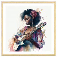 Watercolor Musician Woman #2