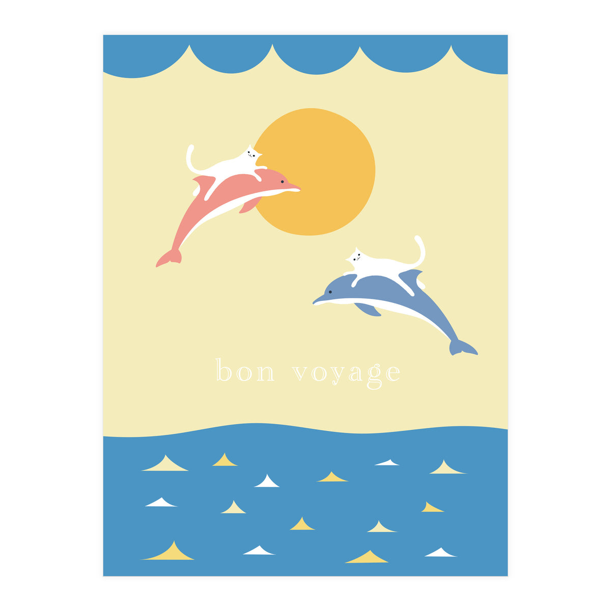 bon voyage - adventure cats and dolphins (Print Only)