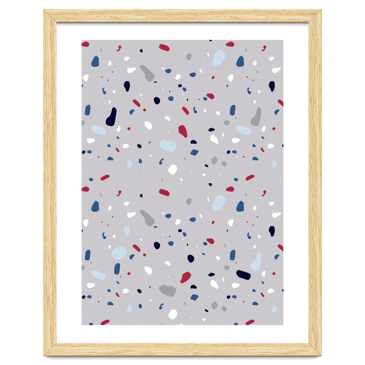 Modern Gray Blue Rounded Terrazzo