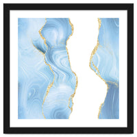 Blue & Gold Glitter Agate Texture 07