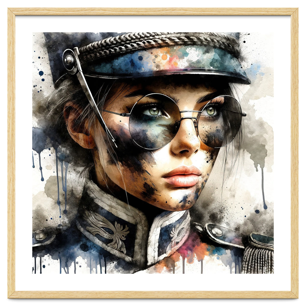 Watercolor Napoleonic Soldier Woman #5