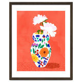 The Flowerpot, Floral Nature Watercolor Painting, Eclectic Bohemian Blossom Plants, Maximalism Contemporary Boho thumbnail