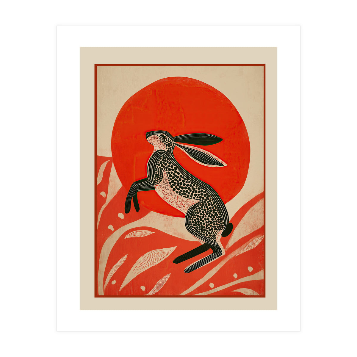 Hare And The Red Sun (Print Only)