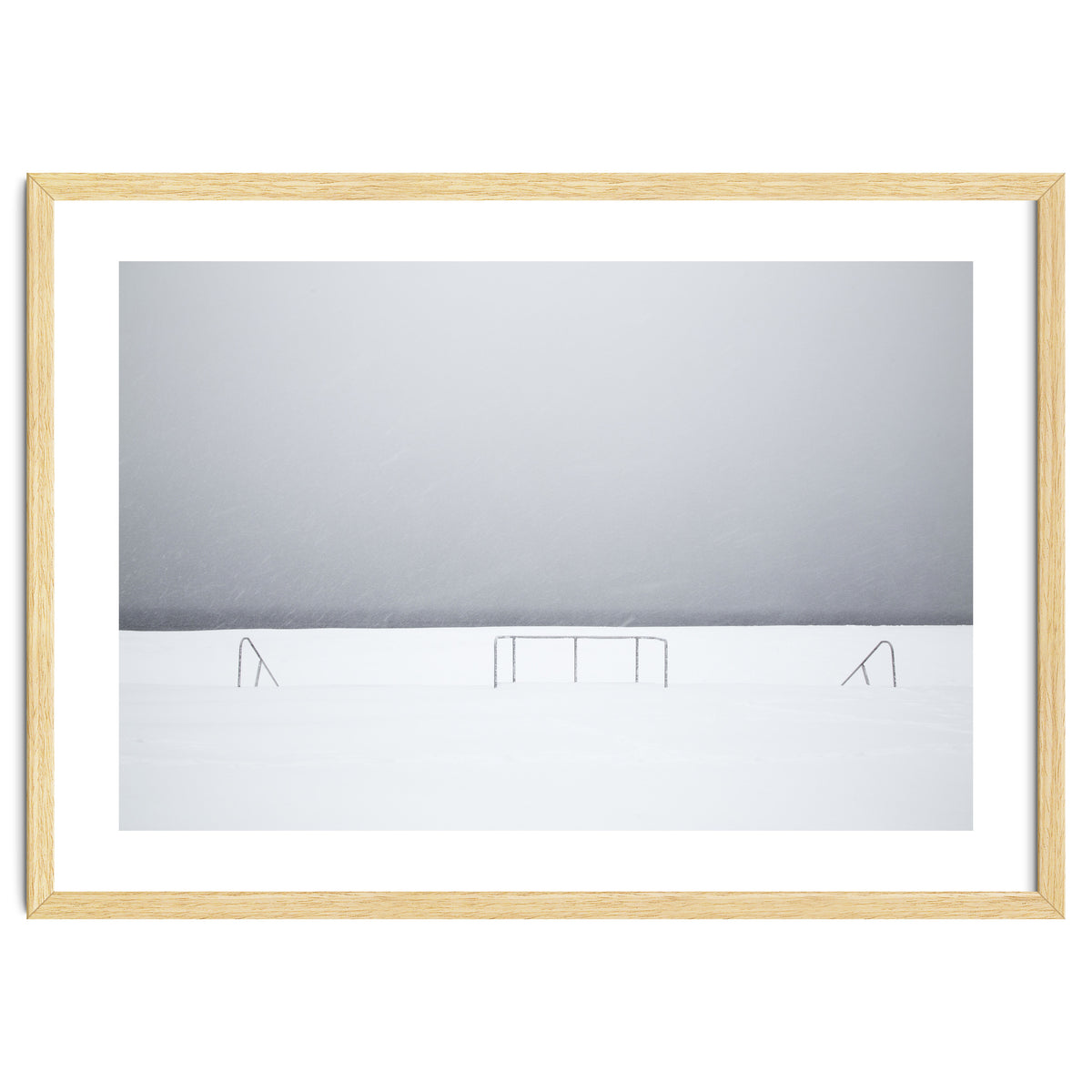 Stair railing covered by snow