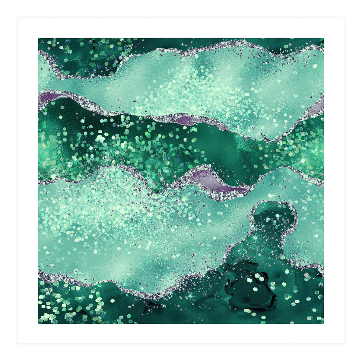 Emerald Glitter Agate Texture 02 (Print Only)