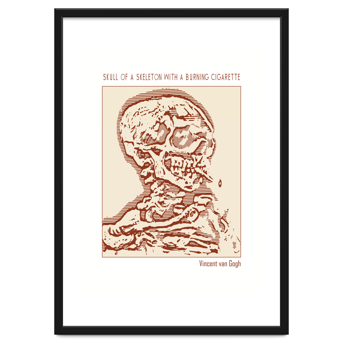 Skull Of A Skeleton With A Burning Cigarette