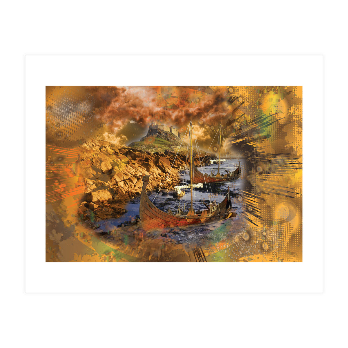 Lindesfarne Viking Raid 793 AD (Print Only)