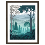 Vibrant Silhouettes in the Misty Teal Highlands thumbnail