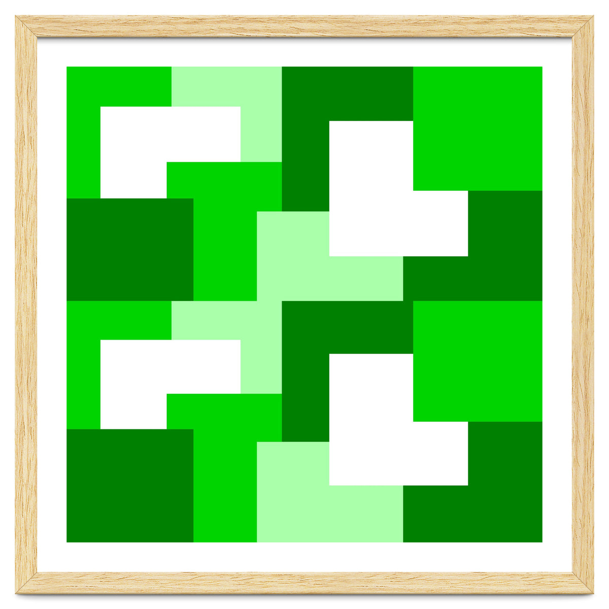 Green Abstract Square Tiles