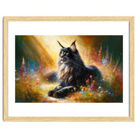 Majestic Lynx In Blooming Meadow