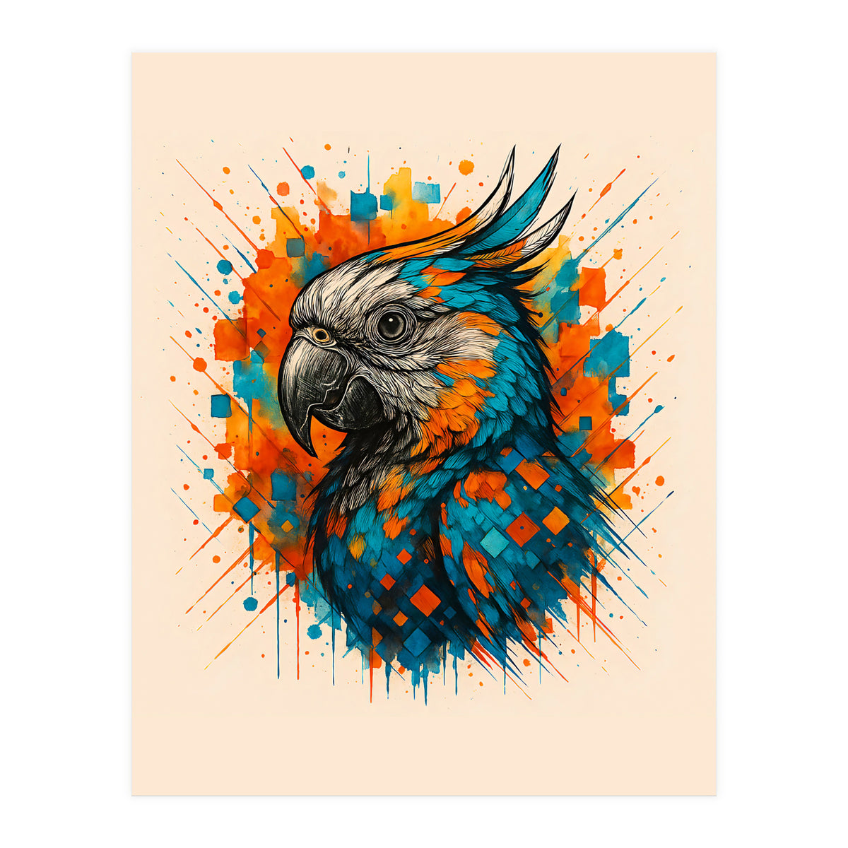 Parrot Animal Watercolor (Print Only)