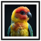 Vibrant Sun Conure Parrot Close Up Portrait thumbnail
