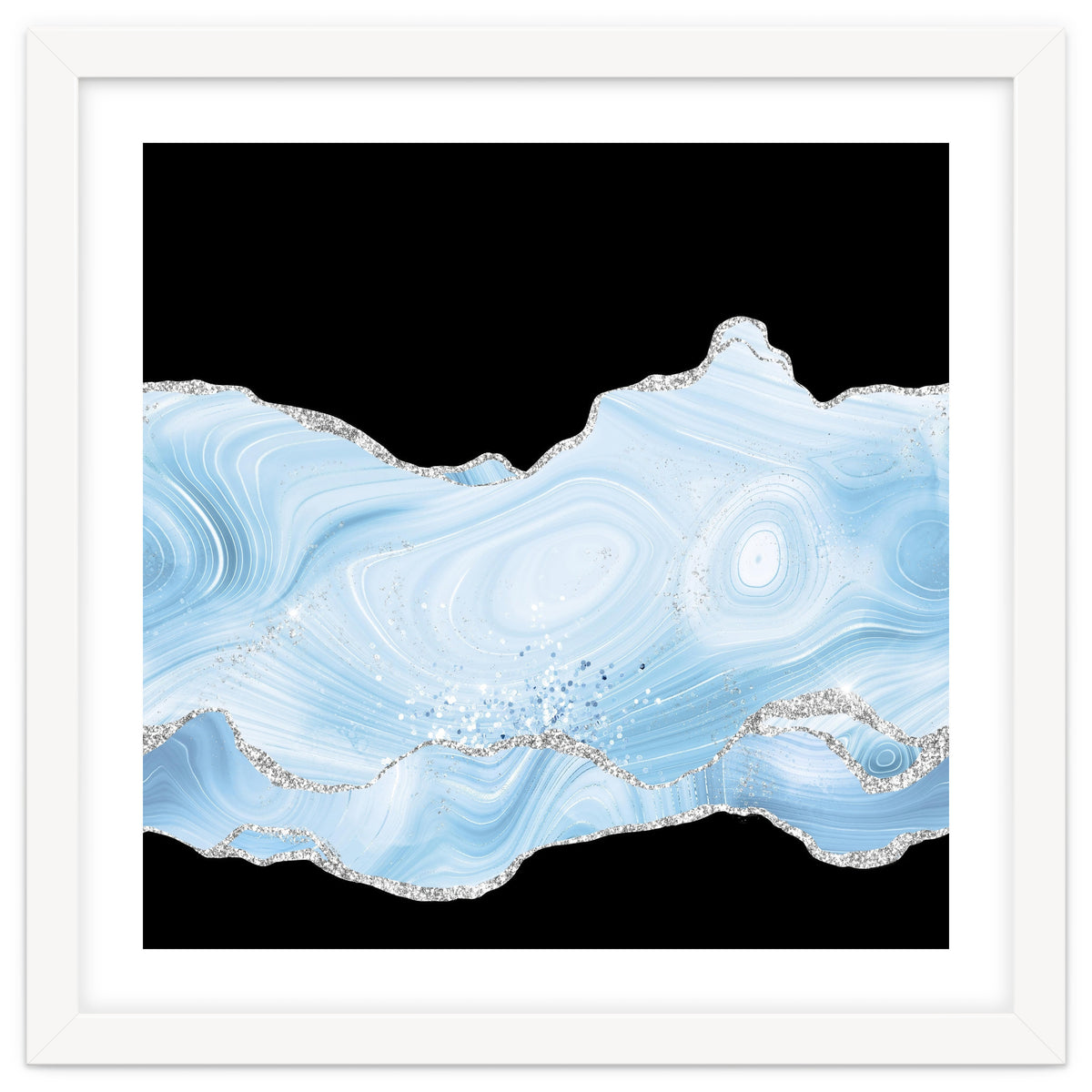 Blue & Silver Agate Glitter Texture 04