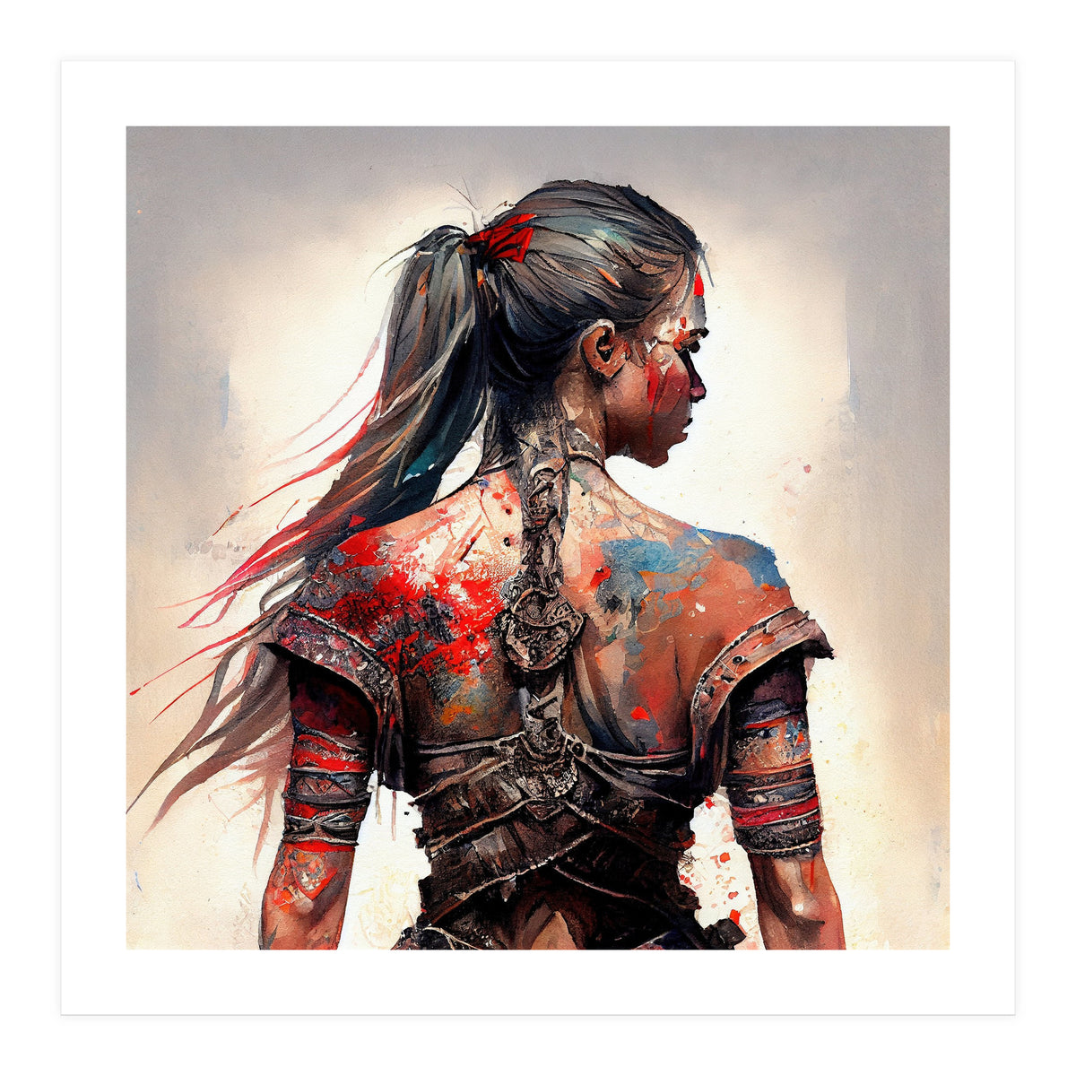 Powerful Warrior Back Woman #4 (Print Only)
