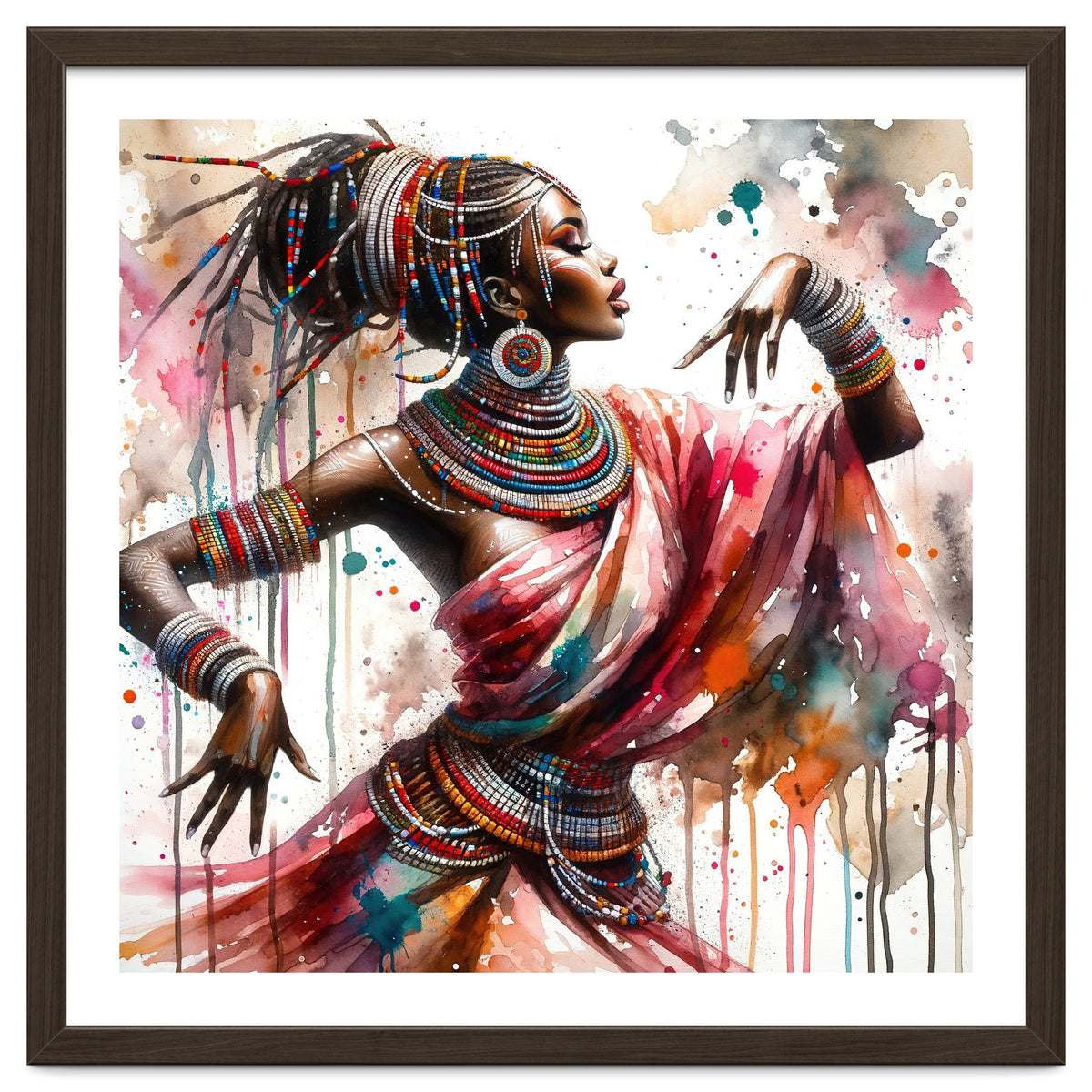 Watercolor African Dancer #1