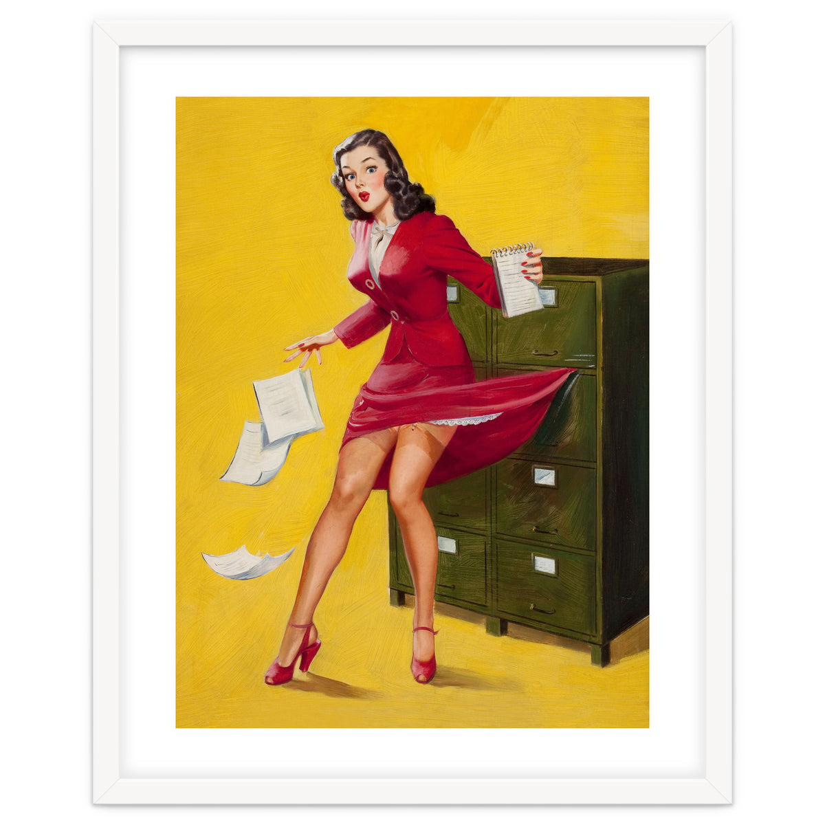 Pinup Girl In Office Accident