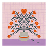 Tulips in a vase - orange and violet (Print Only) thumbnail