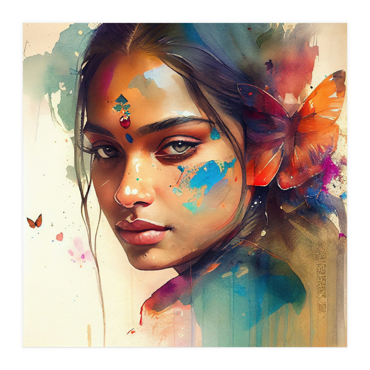 Butterfly Whisper Hindu Portrait (Print Only)