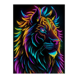 Lion Colored Neon Art (Print Only) thumbnail