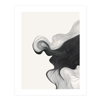 Abstract Black And White Wavy Lines Flowing Organic Shape (Print Only)