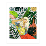 Spring Break, Tropical Bohemian Travel Line Art, Woman Fashion Palm Forest Jungle Watercolor Nature (Print Only) thumbnail
