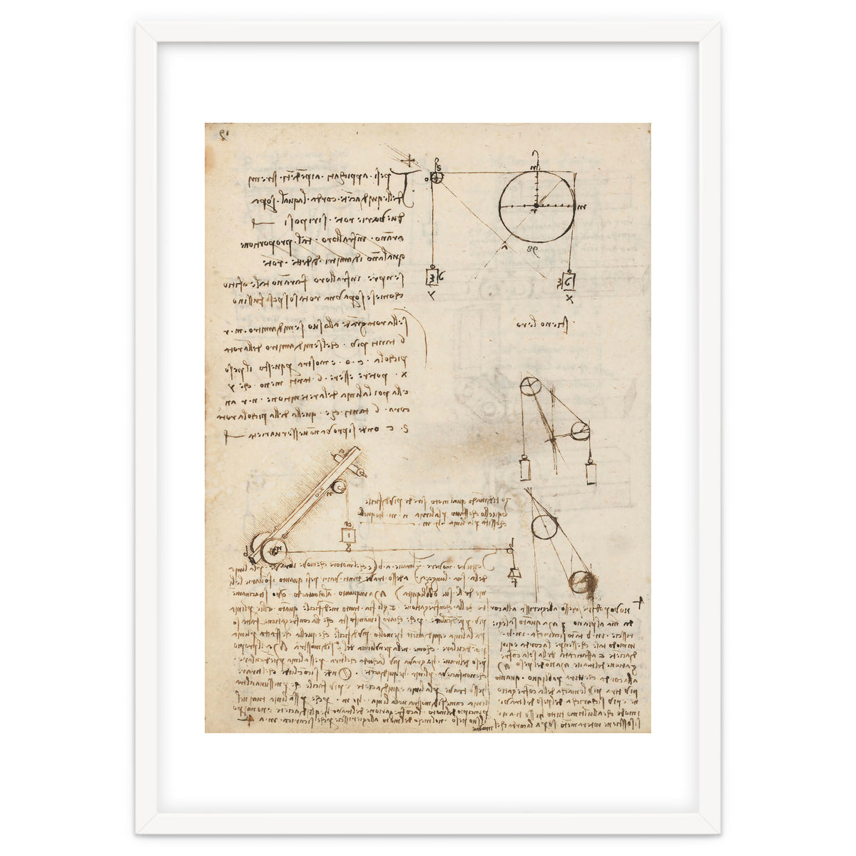 Folio f 172v. Codex Madrid I (Ms. 8937) "Treaty of statics and mechanics", 192 folios with 384 pa...