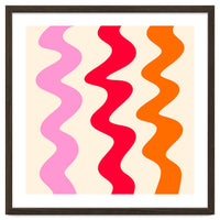 Squiggly Lines - orange, pink and cream