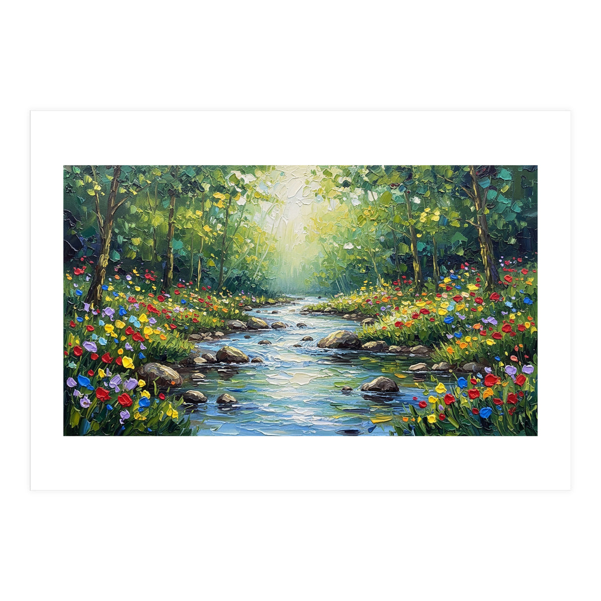 Sunlit Forest Stream (Print Only)