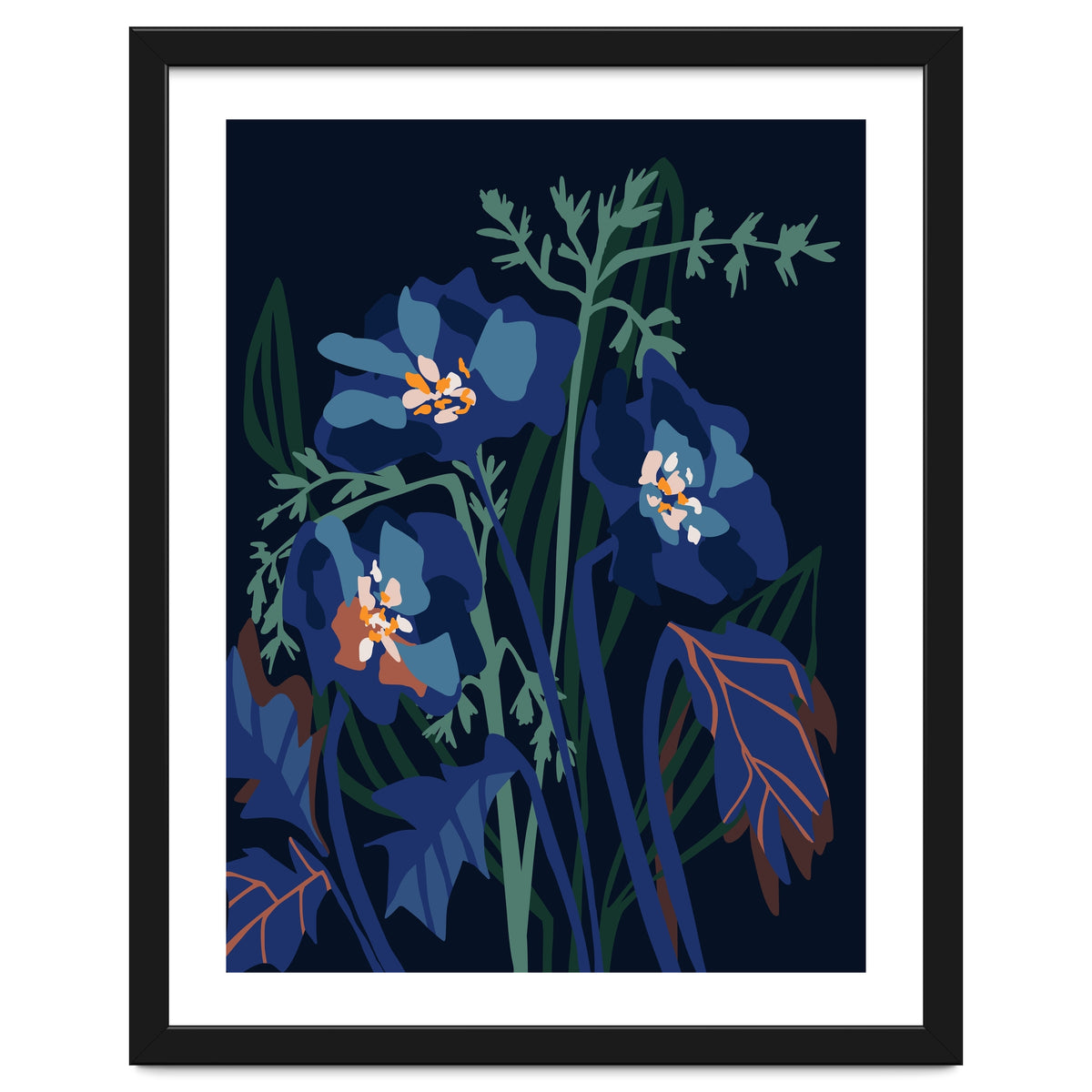 Wild Flowers Dark Midnight