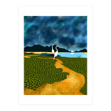 Great Egrets On Honeymoon Island, Heron Wildlife Painting Nature Landscape, Travel Dark Scenic Birds Love Animals Lake Bohemian (Print Only) thumbnail