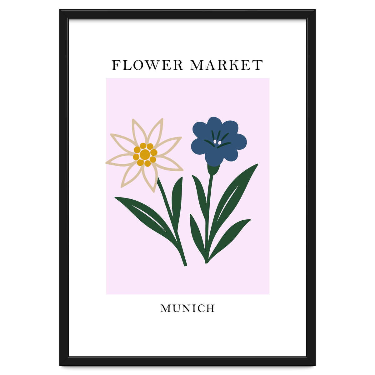 Munich Flower Market - Minimalist Edelweiss Botanical Print