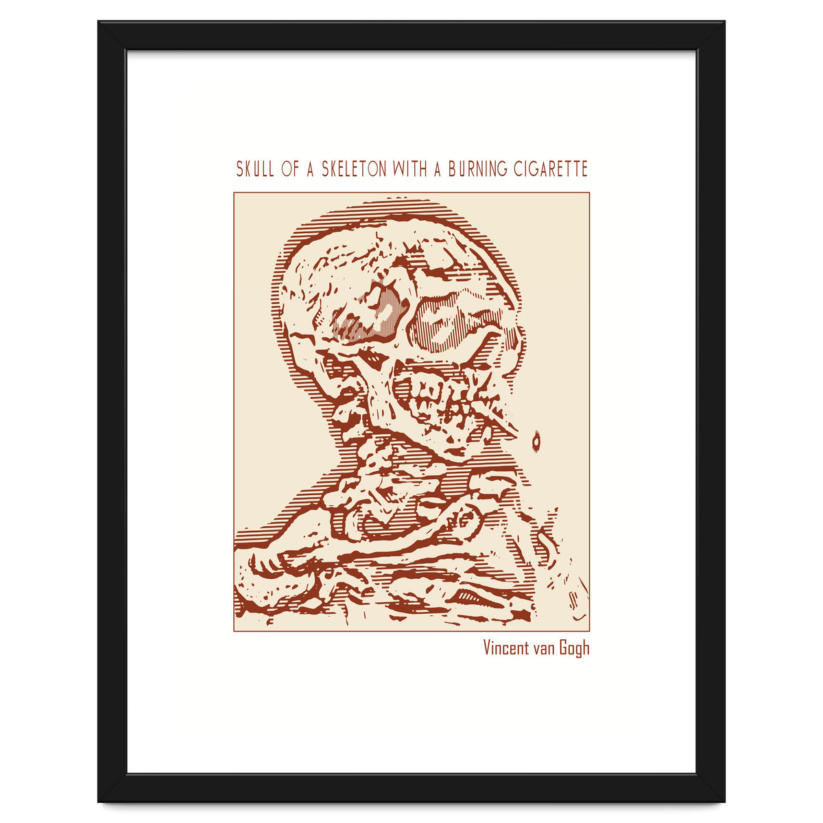 Skull Of A Skeleton With A Burning Cigarette