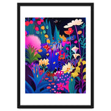 Surreal Emotions, Abstract Colorful Bold Botanical Nature Garden, Eclectic Boho Bohemian Modern Contemporary Graphic Design Painting thumbnail