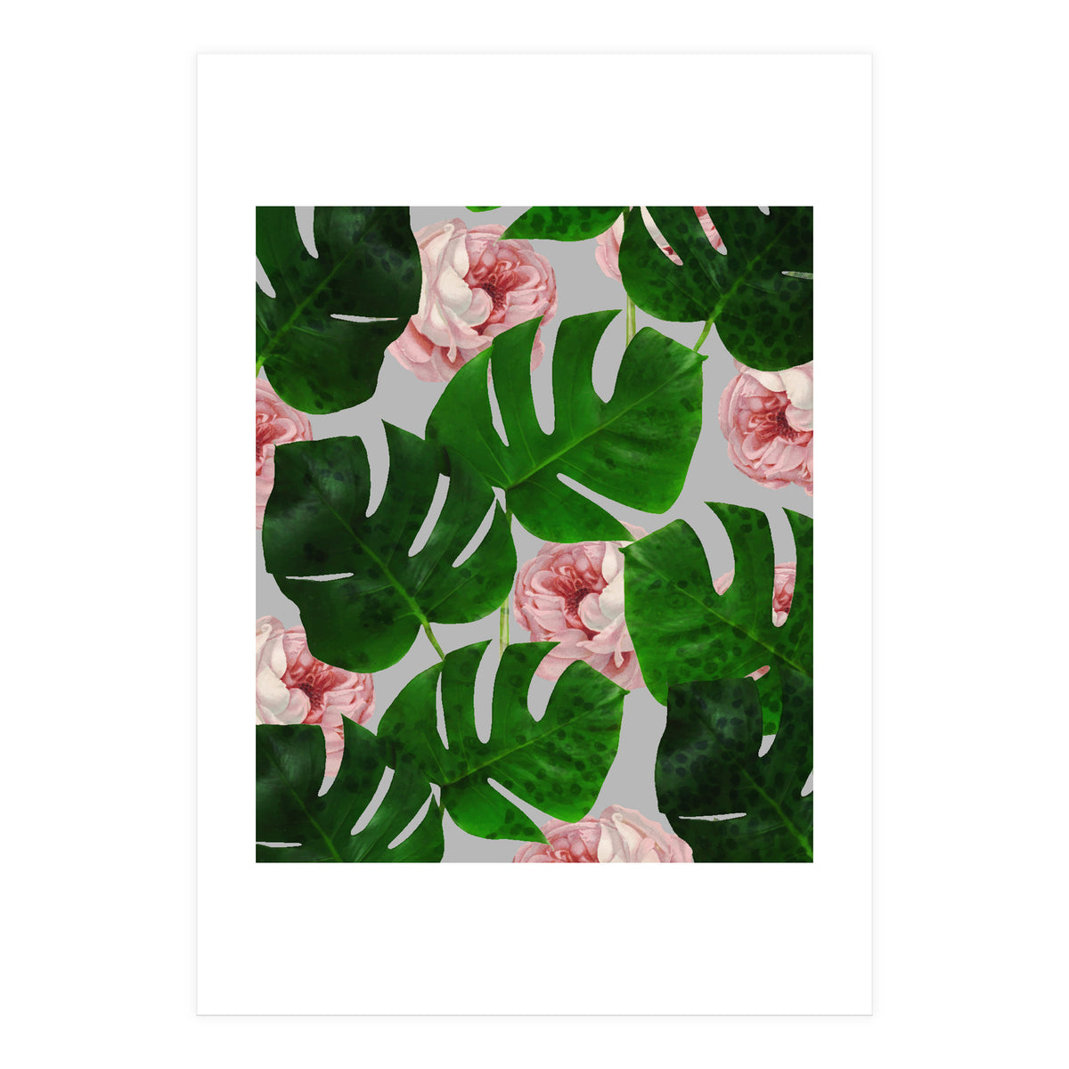 Monstera & Rose Pattern (Print Only)