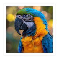Blue And Yellow Macaw Parrot Close Up Detailed Shot (Print Only)