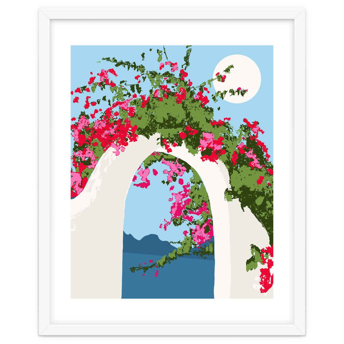 Bougainvillea Arch, Greece Santorini Architecture Travel, Summer Botanical Nature Bohemian, Eclectic Boho