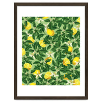 Lemonade Garden, Green Fresh Lemon Botanical Illustration, Vibrant Summer Tropical Fruit Nature